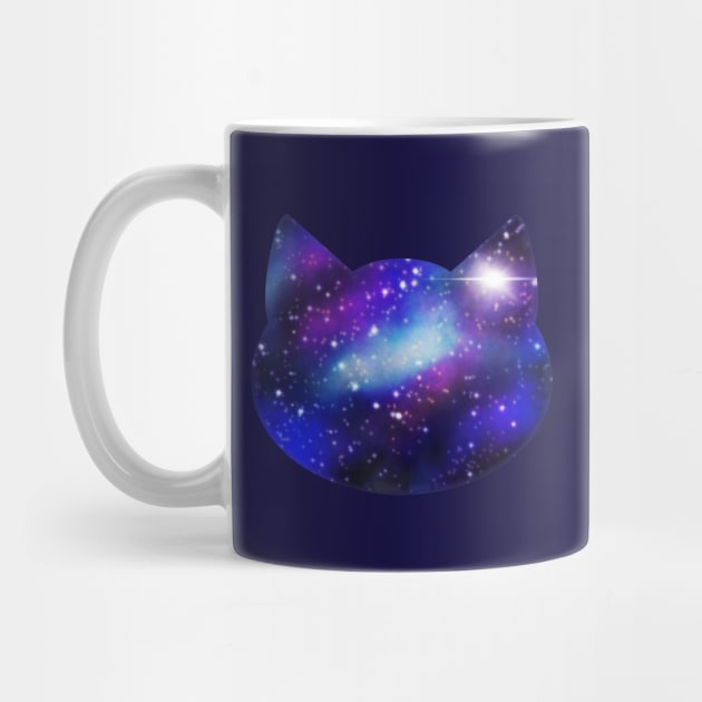 Womens Galaxy Cat Head Silhouette by DeesDeesigns